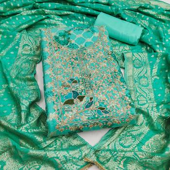  green digital print cotton silk dress material 1