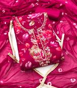 Women's magenta digital print cotton dress material