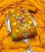 Women's mustard digital print cotton dress material