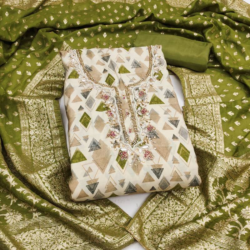 Women's multi digital print cotton dress material