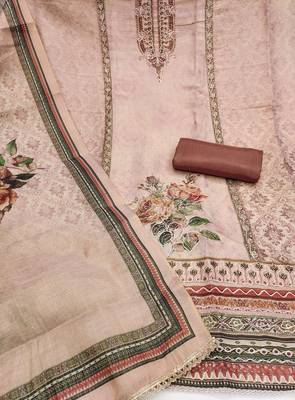  daimond embroidery cotton silk dress material 2