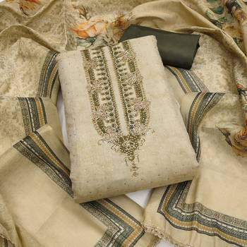  daimond embroidery cotton silk dress material 1