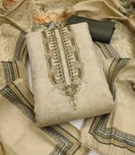 Women's daimond embroidery cotton silk dress material