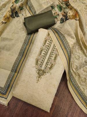  daimond embroidery cotton silk dress material 4