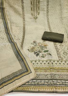  daimond embroidery cotton silk dress material 2