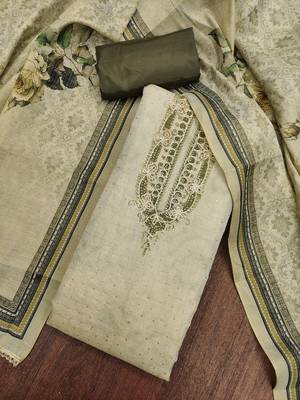  daimond embroidery cotton silk dress material 4