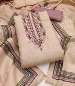 Women's daimond embroidery cotton silk dress material