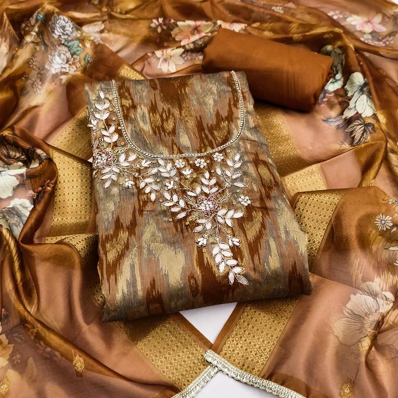 Women's multi woven digital viscose dress material