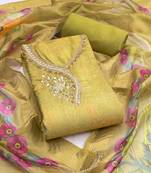 Women's mehandi digital handwork rayon dress material