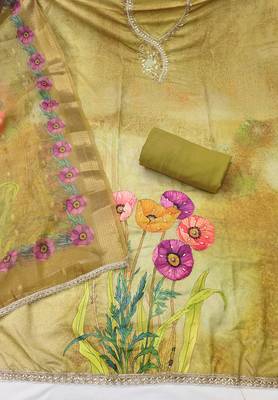  mehandi digital handwork rayon dress material 2