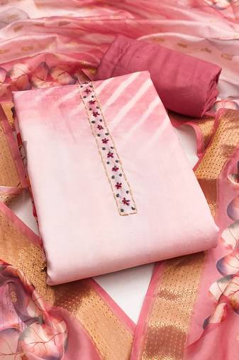 Women's multi digital handwork rayon dress material