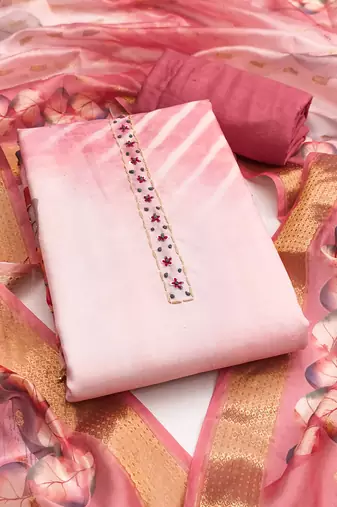 Women's multi digital handwork rayon dress material