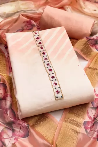 Women's multi digital handwork rayon dress material