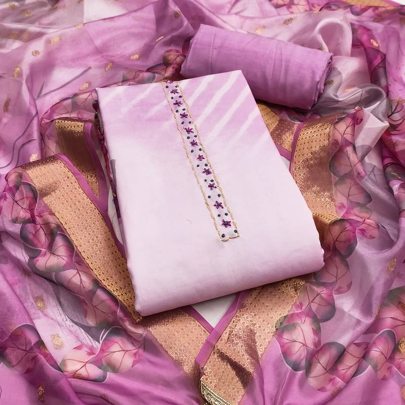 Women's multi digital handwork rayon dress material