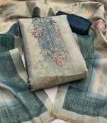 Women's multi embroidery cotton silk dress material