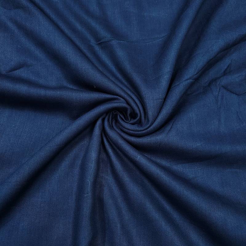 Women's blue woven cotton silk dress material