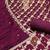 Women's purple woven emblishment silk dress material