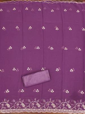  white embroidery georgette dress material 4