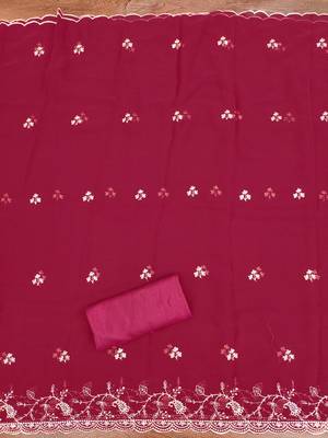  white embroidery georgette dress material 4