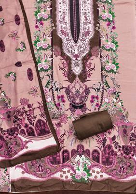  levender designer print muslin dress material 2