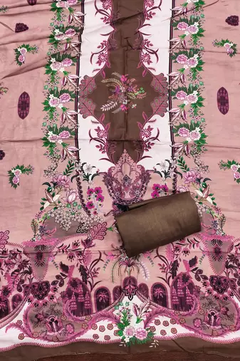  levender designer print muslin dress material