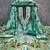 Women's sea green designer print muslin dress material