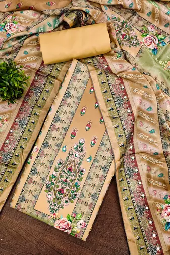 Women's multi designer print muslin dress material