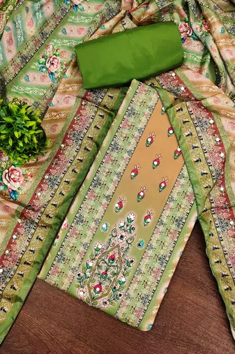 Women's multi designer print muslin cotton dress material