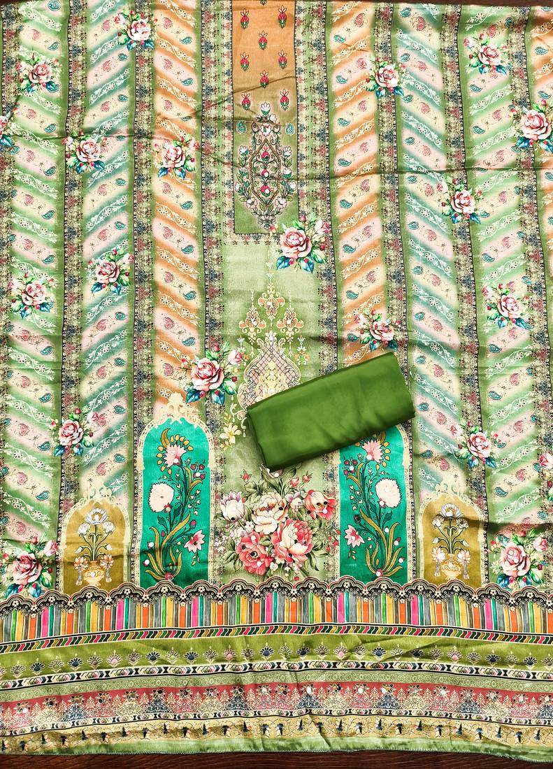 Women's multi designer print muslin cotton dress material