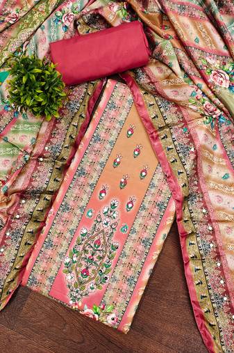 Women's multi designer print muslin cotton dress material