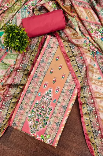 Women's multi designer print muslin cotton dress material