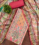 Women's multi designer print muslin cotton dress material