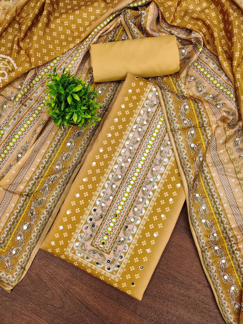 Women's multi designer print muslin cotton dress material