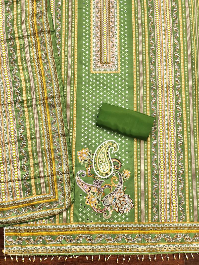 Women's multi designer print muslin cotton dress material