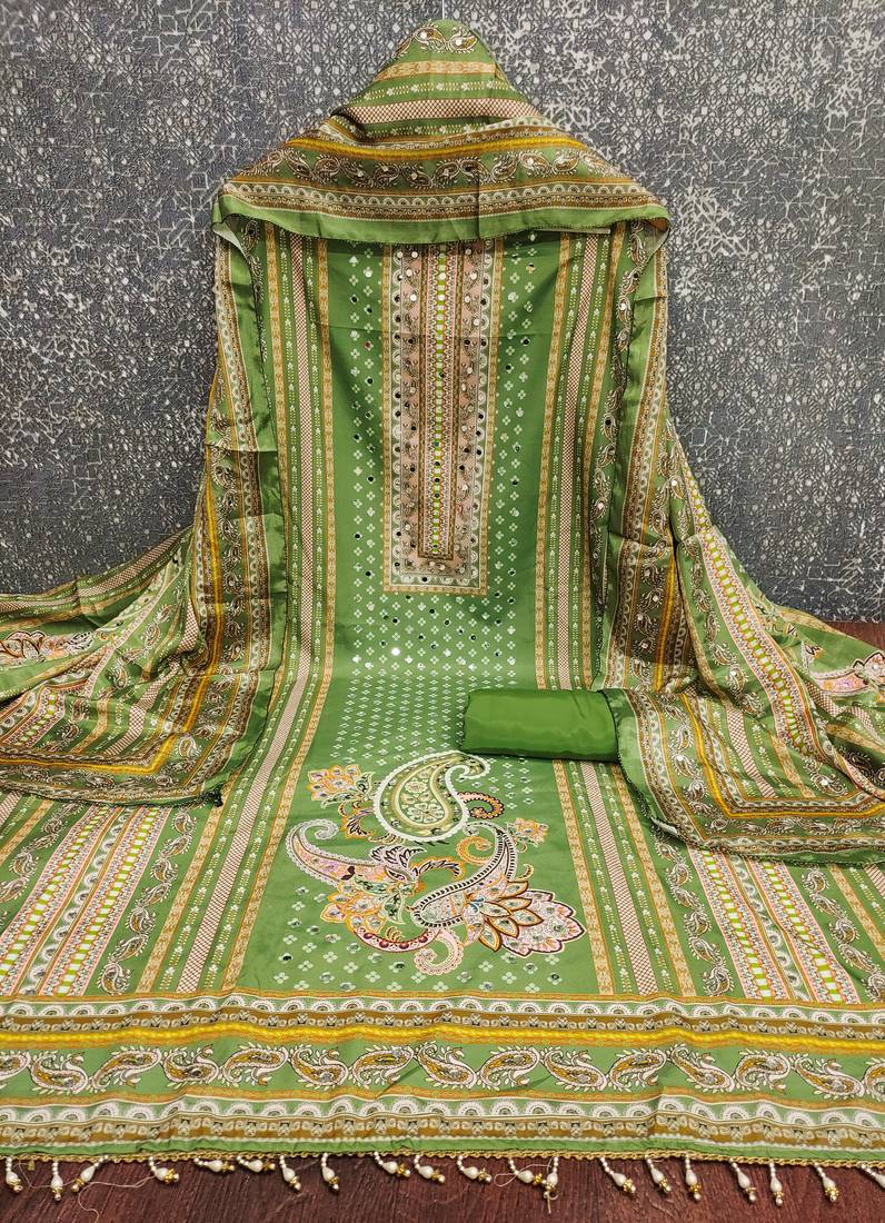 Women's multi designer print muslin cotton dress material