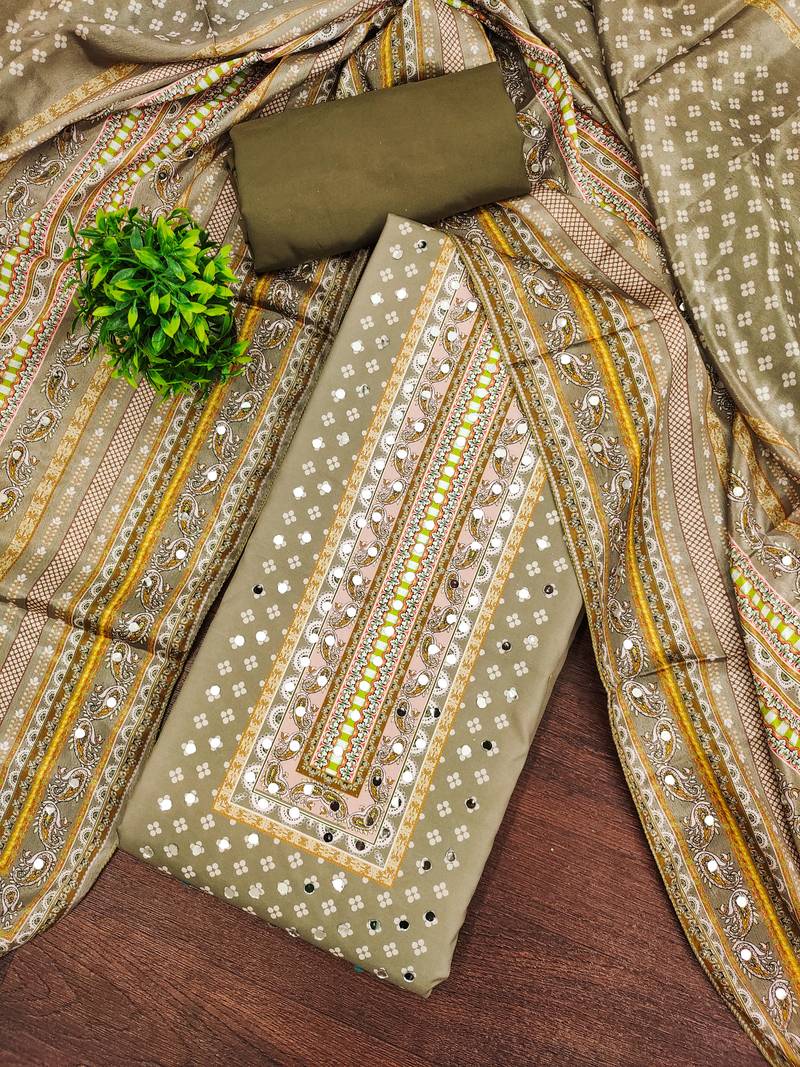 Women's multi designer print muslin cotton dress material