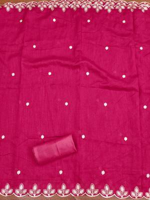  pink embroidery cotton dress material 4