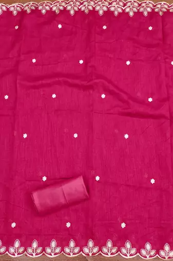 pink embroidery cotton dress material