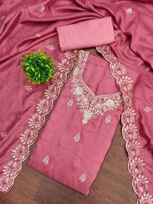  embroidery vichitra cotton dress material 1