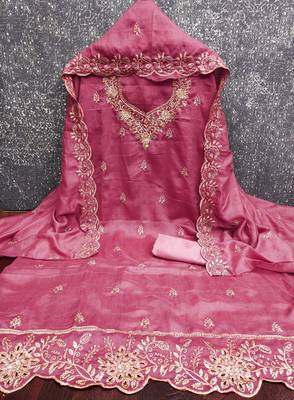  embroidery vichitra cotton dress material 3
