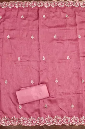  embroidery vichitra cotton dress material