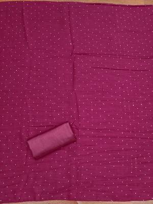 magenta embroidery vichitra cotton dress material 4