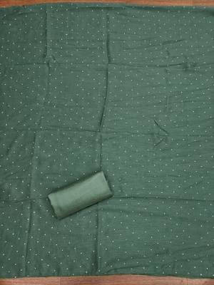  green embroidery vichitra cotton dress material 4
