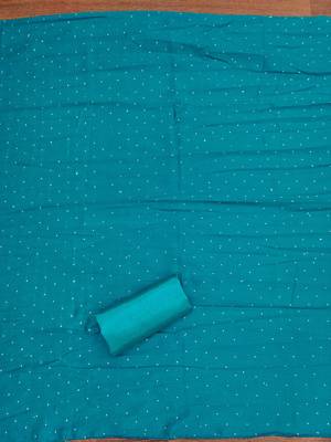  blue embroidery vichitra cotton dress material 4