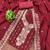Women's maroon embroidery vichitra cotton dress material