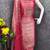 Women's pink embrodiery barbari silk dress material