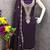 Women's purple embrodiery silk dress material