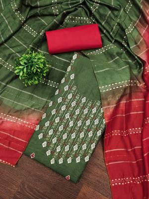  green embrodiery zora silk dress material 3