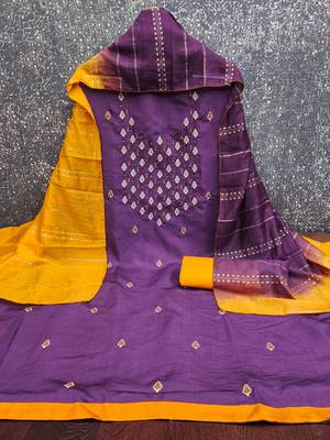  purple embrodiery zora silk dress material 2