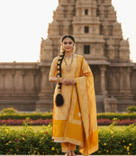 Women's multi print gajji silk dress material